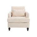 HOMEFUN Chenille Upholstered Loveseat and Armchair Set with Wooden Frame for Living Room