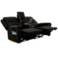 Authentic Leather Black Power Recliner Sofa Set: Loveseat and Recliner with Adjustable Headrest and Extendable Footrest