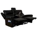Authentic Leather Black Power Recliner Sofa Set: Loveseat and Recliner with Adjustable Headrest and Extendable Footrest