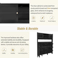 Elegant Hall Tree Shoe Cabinet with Storage Shelf, 6 Flip Drawers, Tempered Glass Doors, and 4 Hooks