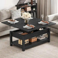 Moasis Farmhouse Lift-Top Coffee Table with Expandable Surface, Hidden Storage, and Shelf for Living Room