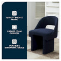 Modern Elegant Boucle Upholstered Accent Chair with MDF Wood Frame for Home Office, Living Room, and Bedroom