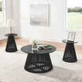 15.75-Inch Round Solid Wood Coffee Table - Minimalist End Table for Living Room