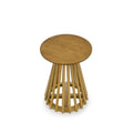 15.75-Inch Round Solid Wood Coffee Table - Minimalist End Table for Living Room