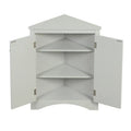 Freestanding Corner Triangle Bathroom Storage Cabinet with Adjustable Shelves - Versatile Accent Cabinet for Living Room