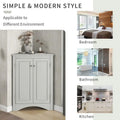 Freestanding Corner Triangle Bathroom Storage Cabinet with Adjustable Shelves - Versatile Accent Cabinet for Living Room