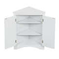 Freestanding Corner Triangle Bathroom Storage Cabinet with Adjustable Shelves - Versatile Accent Cabinet for Living Room
