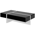 Contemporary Rectangular Coffee Table for Living Room - High Gloss Finish Cocktail Table, Ideal Centerpiece for Sofas