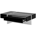 Contemporary Rectangular Coffee Table for Living Room - High Gloss Finish Cocktail Table, Ideal Centerpiece for Sofas