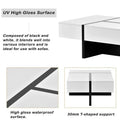 Contemporary Rectangular Coffee Table for Living Room - High Gloss Finish Cocktail Table, Ideal Centerpiece for Sofas