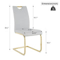 4-Piece Modern Faux Leather Dining Chair Set with Gold Metal Legs and Padded Seats