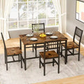 5-Piece Dining Set for 4: Metal Frame Table and Chairs for Kitchen and Breakfast Room