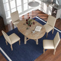 5-Piece Round Extendable Dining Set with Chairs