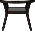 Kate 47-Inch Round Dining Table with Faux Marble Surface in White and Brown