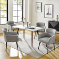 Set of 4 Amos Modern Boucle Dining Chairs with Adjustable Feet by HULALA HOME