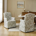 Set of 2 Alethea Upholstered Dining Chairs with Slipcovers and Solid Wood Legs by HULALA HOME