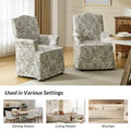 Set of 2 Alethea Upholstered Dining Chairs with Slipcovers and Solid Wood Legs by HULALA HOME