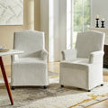 Set of 2 Alethea Upholstered Dining Chairs with Slipcovers and Solid Wood Legs by HULALA HOME