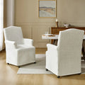 Set of 2 Alethea Upholstered Dining Chairs with Slipcovers and Solid Wood Legs by HULALA HOME