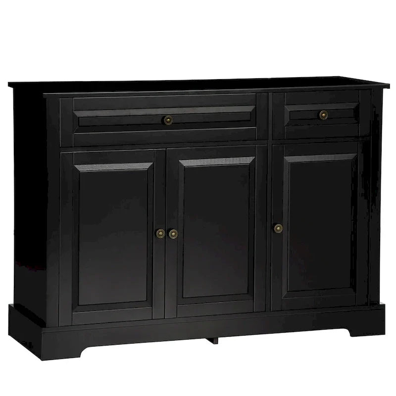 Modern Sideboard Buffet Cabinet with 2 Drawers and Adjustable Shelves - Ideal Coffee Bar Storage