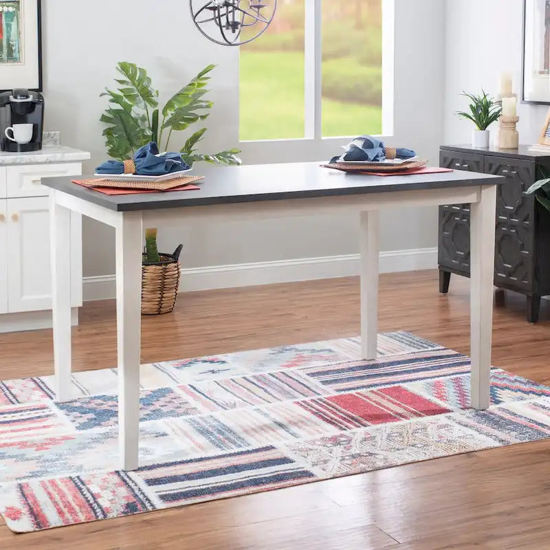 McKee White Acacia Wood Counter-Height Dining Table