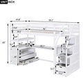 Merax Loft Bed with Integrated Desk and Storage Shelves