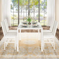 Grondin Contemporary 5-Piece Dining Set with Tempered Glass Table and 4 Diamond-Stitched PU Leather Chairs