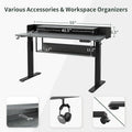FEZIBO Ergonomic Electric Standing Desk with Shelves and Monitor Stand – Adjustable Sit-Stand Home Office Solution with Storage