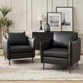 Set of 2 Christopher Modern Armchairs with Anti-Scratch Fabric and Black Metal Legs by HULALA HOME