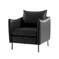 Set of 2 Christopher Modern Armchairs with Anti-Scratch Fabric and Black Metal Legs by HULALA HOME