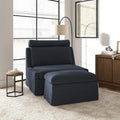 Modern 45" Anne Slipcovered Chair with Ottoman by HULALA HOME