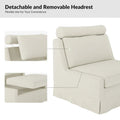 Modern 45" Anne Slipcovered Chair with Ottoman by HULALA HOME