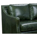 Vintage Essex Distressed Green Top Grain Leather Sofa