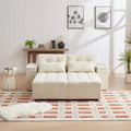 Beige Modular Corduroy Sleeper Sofa and Sectional Set - Versatile 3-in-1 Design