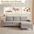 HOOOWOOO L-Shaped Upholstered Sofa with Stylish Metal Legs