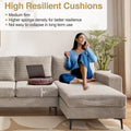 HOOOWOOO L-Shaped Upholstered Sofa with Stylish Metal Legs