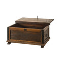 Handcrafted Reclaimed Barn Wood Trunk or Coffee Table with Wrought Iron Accents - 36" Wide for Indoor Use