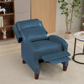 Authentic Leather Pushback Recliner with Adjustable Seat Back and Sturdy Wooden Legs
