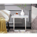 Elegant 24-Inch Square Silver and Glass End Table with Stainless Steel Base