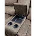 Joe 79-Inch Manual Dual Glider Recliner Loveseat with Console in Brown Microfiber