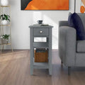 Compact End Table with Drawer and Shelf - Dimensions: 11.22D x 23.62W x 24.02H