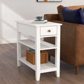 Compact End Table with Drawer and Shelf - Dimensions: 11.22D x 23.62W x 24.02H