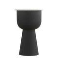 NILA Modern Black Side Table with White Marble Top - Stylish Accent for Living Room & Bedroom
