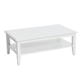 Storage Shelf Coffee Table with Sturdy Solid Wood Legs