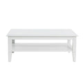 Storage Shelf Coffee Table with Sturdy Solid Wood Legs