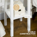 White 2-Tier Narrow Side Table with Drawer and Bottom Shelf for Living Room or Bedroom