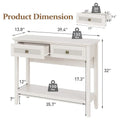Bohemian Natural Rattan Console Table with Expanded Top and Dual Drawers