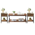 Javlergo Contemporary 3-Piece Living Room Coffee Table Set: Includes Wood Coffee Table and Two End Tables