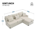 Contemporary L-Shaped Corduroy Sofa with Reversible Chaise from Harper & Bright Designs
