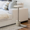 Modern Round Marble Pedestal Accent Table